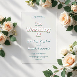 Invitaciones Acrílicas Boda moderno Groovy de estilo contemporáneo de los