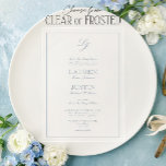 Invitaciones Acrílicas Boda monograma de caligrafía azul turbia clásica<br><div class="desc">La elegancia es atemporal, y esta polvorienta invitación a una boda en monograma de caligrafía azul aporta un aire de sofisticación y simplicidad moderna a su celebración boda. El exquisito monograma, delicadamente escrito a mano en un refinado estilo caligráfico, enmarca los nombres de la pareja, y prepara el escenario para...</div>