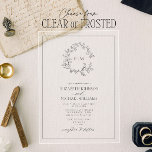 Invitaciones Acrílicas Boda Monograma Escudo Gris moderno<br><div class="desc">Para las parejas que buscan elegancia con un toque de naturaleza, esta exquisita invitación a una boda con un escudo en monograma de arbolado gris le habla al corazón. La exuberante vegetación rodea un elegante monograma, un emblema personal que captura perfectamente la unión de dos personas al borde de un...</div>