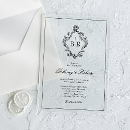 Invitaciones Acrílicas Boda Monograma Vintage Rococó