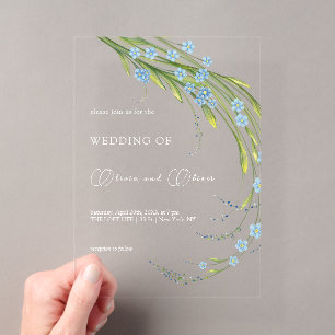 Invitaciones Acrílicas Boda No me Olvides