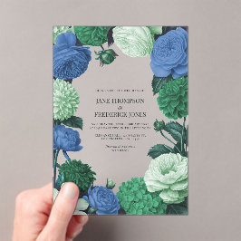 Invitaciones Acrílicas Boda Nube de Menta, Azul Alpino y Niebla de Siempr