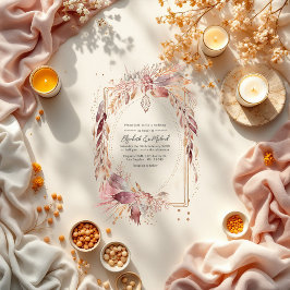 Invitaciones Acrílicas Boda occidental transparente de Boho floral