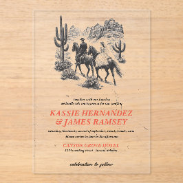 Invitaciones Acrílicas Boda Pareja de Cañón de Caballo