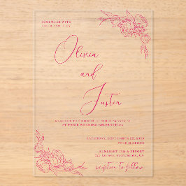 Invitaciones Acrílicas Boda Peony Elegance