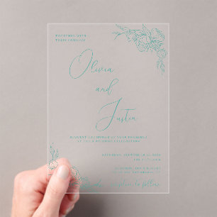 Invitaciones Acrílicas Boda Peony Elegance