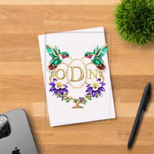 Invitaciones Acrílicas Boda personalizada con letras de colibrí ODN