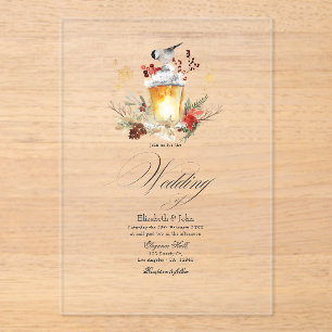 Invitaciones Acrílicas Boda Pine and Spruce Winter Wonderland