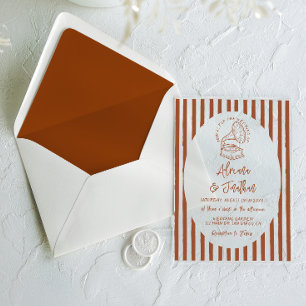 Invitaciones Acrílicas Boda Pintada a Mano en Terracota