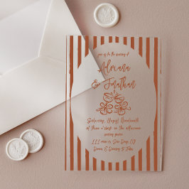Invitaciones Acrílicas Boda Pintada a Mano Terracota