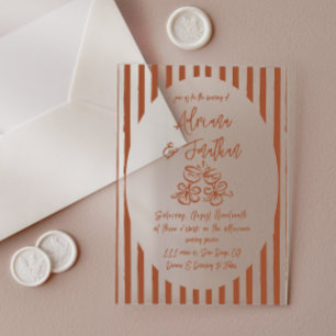 Invitaciones Acrílicas Boda Pintada a Mano Terracota