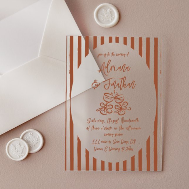 Invitaciones Acrílicas Boda Pintada a Mano Terracota (Subido por el creador)