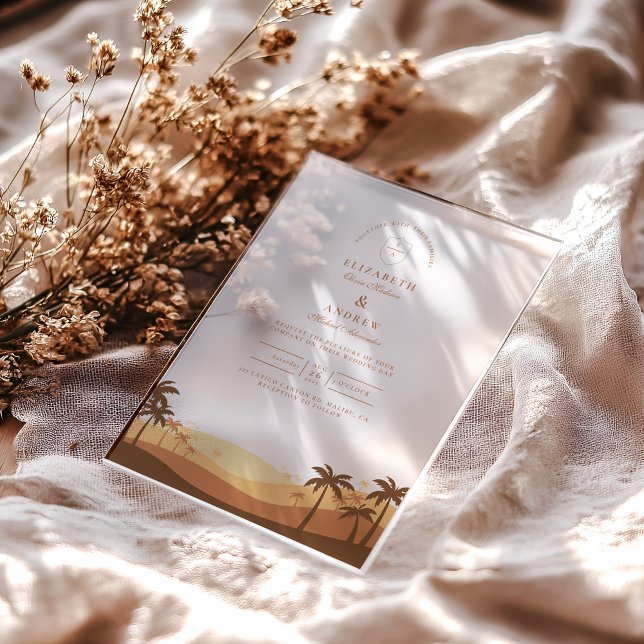 Invitaciones Acrílicas Boda Retro Desert Sunset (Subido por el creador)