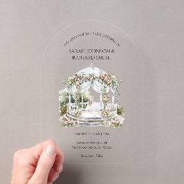 Invitaciones Acrílicas Boda romántico y elegante