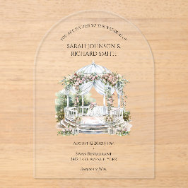 Invitaciones Acrílicas Boda romántico y elegante