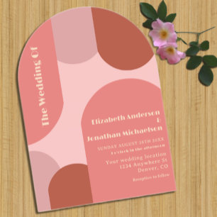Invitaciones Acrílicas Boda Rosa Coral Arcos Retro