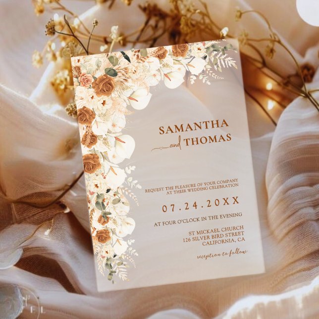 Invitaciones Acrílicas Boda Rustic Pampas & Eucalyptus (Subido por el creador)