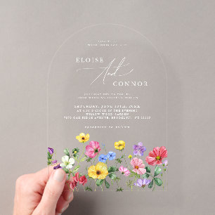 Invitaciones Acrílicas Boda Rústica Chic Floral Boho Campo