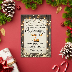 Invitaciones Acrílicas Boda Rústica con Flores y Follaje Vintage