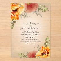 Boda Rústica de Floral Otoñal Naranja Quemada