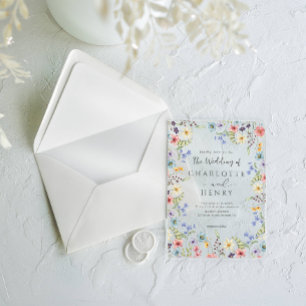 Invitaciones Acrílicas Boda Rústica Simple Flor Silvestre Blanca de Prima