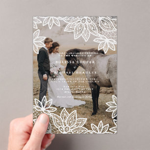 Invitaciones Acrílicas Boda Rústico de Fotografía