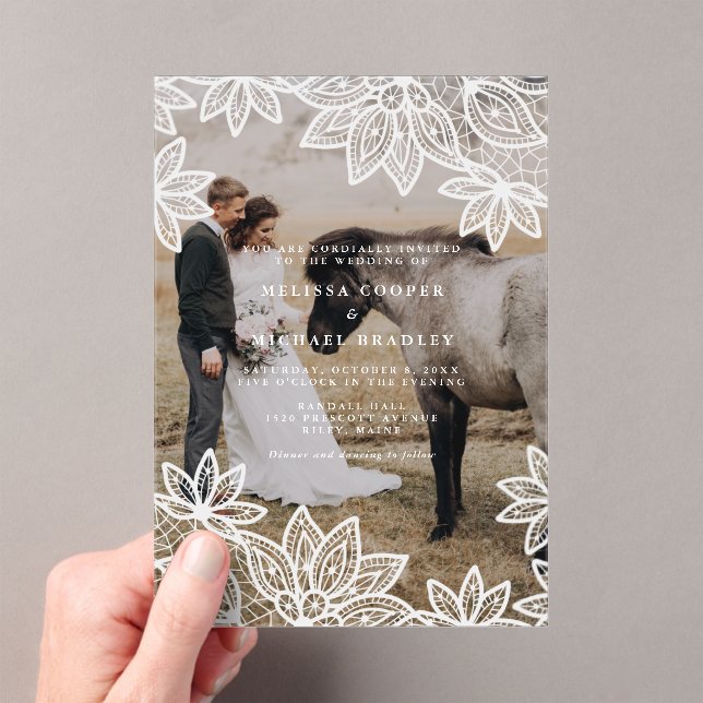 Invitaciones Acrílicas Boda Rústico de Fotografía (Insitu (portátil))