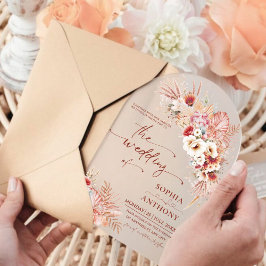 Invitaciones Acrílicas Boda Rústico Moderno Boho Floral Acrílico