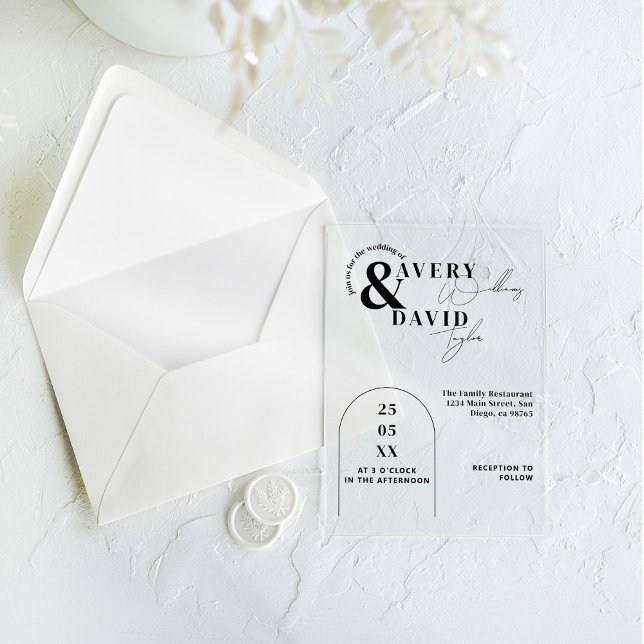 Invitaciones Acrílicas Boda sencillo minimo moderno (Subido por el creador)