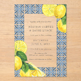 Invitaciones Acrílicas Boda Siciliano de Blue Tiles Lemon