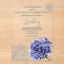 Invitaciones Acrílicas Boda simple de Cornflower