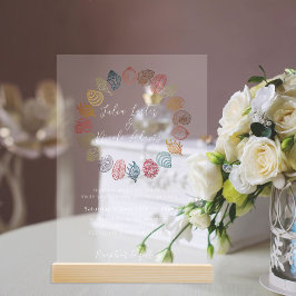 Invitaciones Acrílicas Boda simple de la playa del océano azul