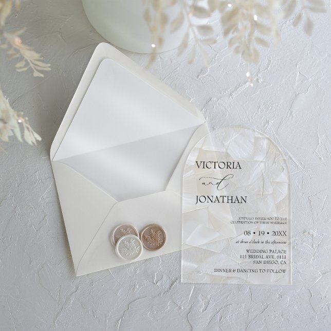 Invitaciones Acrílicas Boda simple elegante abstracto  (Subido por el creador)