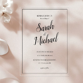Invitaciones Acrílicas Boda Simple Elegante Moderna