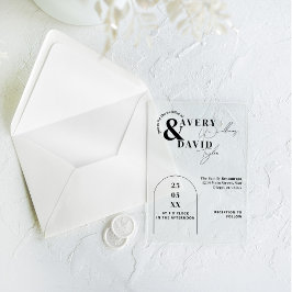 Invitaciones Acrílicas Boda Simple Moderna Minimalista