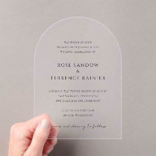 Invitaciones Acrílicas Boda Simple Moderna y Elegante