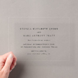 Invitaciones Acrílicas Boda Simple y Atemporal Guardar la Fecha