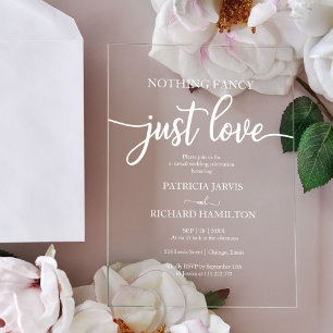Invitaciones Acrílicas Boda Sin Adornos Solo Amor