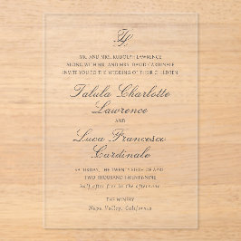 Invitaciones Acrílicas Boda tradicional elegante