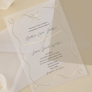 Invitaciones Acrílicas Boda transparente de inclinación de mano