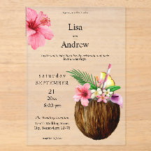 Boda Tropical Hawaiano Floral y Coco
