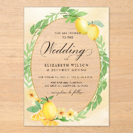 Invitaciones Acrílicas Boda veraniego de Cítricos Rústicos del Limón Boho