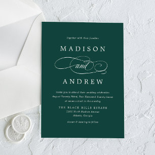 Invitaciones Acrílicas Boda Verde de Caligrafía Querida