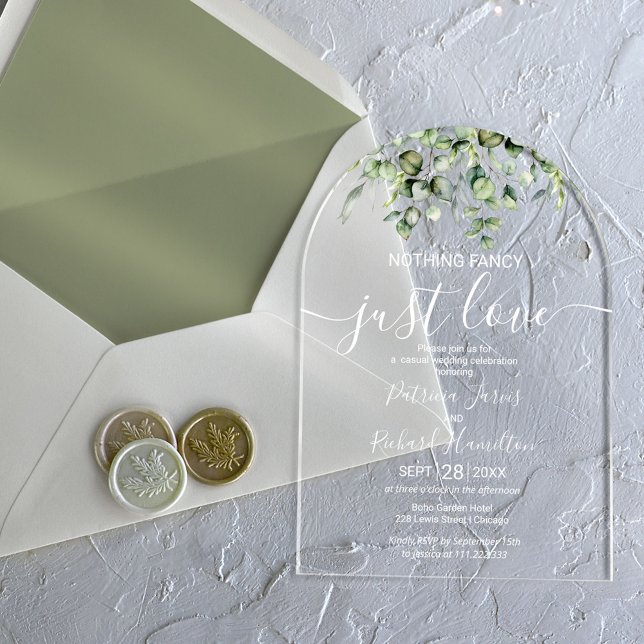 Invitaciones Acrílicas Boda Verde Eucalipto (Subido por el creador)