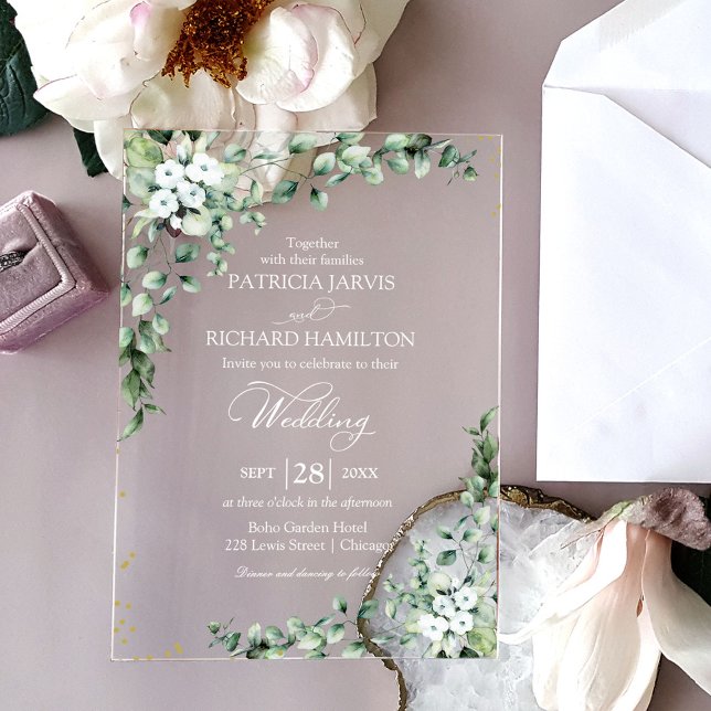 Invitaciones Acrílicas Boda Verde Eucalipto (Subido por el creador)