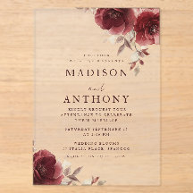 Boda Vintage Rosa Floral Borgoña
