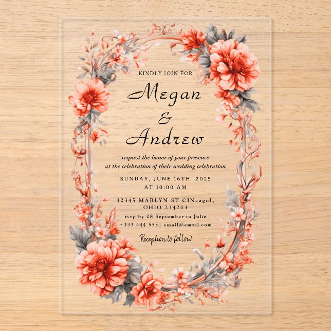 Invitaciones acrílicas bodas (Anverso)