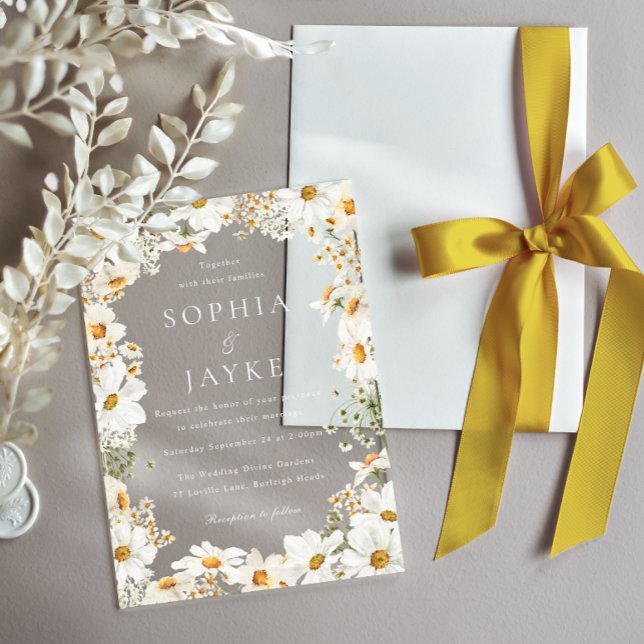 Invitaciones Acrílicas Bodas con Flores Blancas Impresionantes  (Subido por el creador)