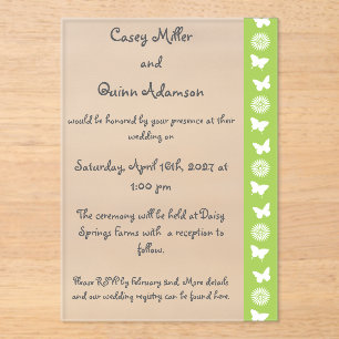 Invitaciones Acrílicas Bodas de acrilico de margaritas y mariposas en Per
