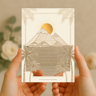 Invitaciones Acrílicas Bodas Destino Pirámides De Giza Egipto